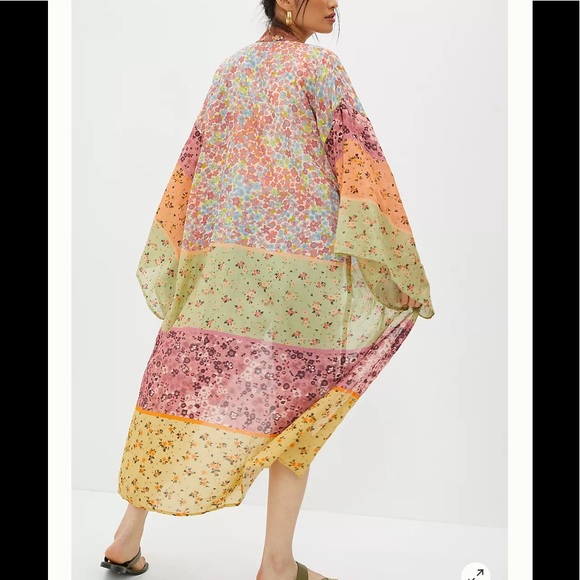NWT Anthropology Sheer Floral Kimono - Picture 3 of 4
